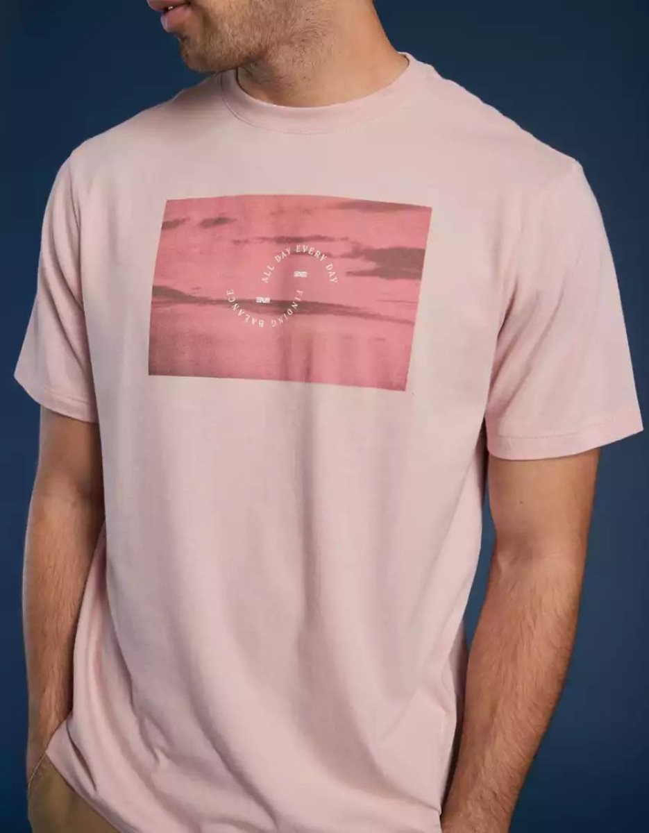 T Shirts American Eagle AE 24/7 Good Vibes Photoreal Graphique Rose Homme | BBX-40083844